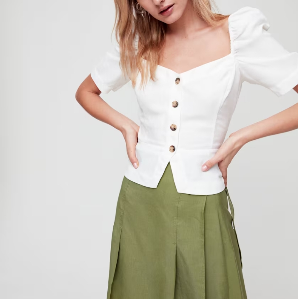 Aritzia Wilfred Janine Top in White